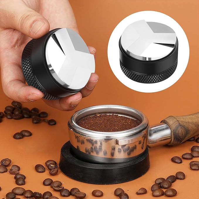 7 PCS Espresso Accessories,51mm Espresso Tamper Tools,WDT Tool Espresso Machine Accessories Kit,Coffee Tamper with Wood Espresso Tamping Station,Distributor,Stirrer,Dosing Funnel,Brush,Puck Screen