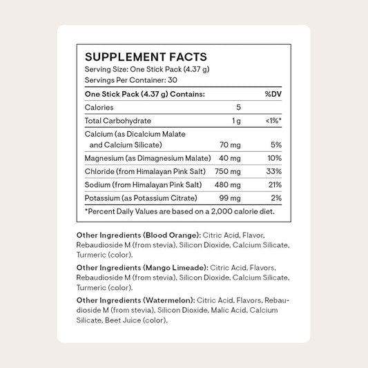 THORNE - Daily Electrolytes - Zero Sugar & Low-Calorie Electrolyte Powder Drink Mix - Flavors Derived from Natural Sources - NSF Certified for Sport - Variety - 30 Stick Packs