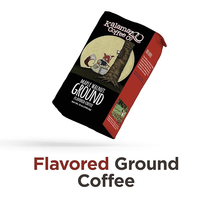 KALAMAZOO COFFEE COMPANY Maple Walnut Ground Coffee - Moonlight Maple Walnut Flavored Coffee | 12oz Bag (3 Pack)