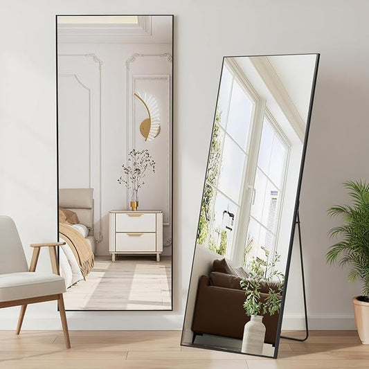 NEWBULIG Full Length Mirror, Upgraded Body Wall Mirrors with Shatter-Proof Glass, Floor Standing Mirror, Home Wall Decor
