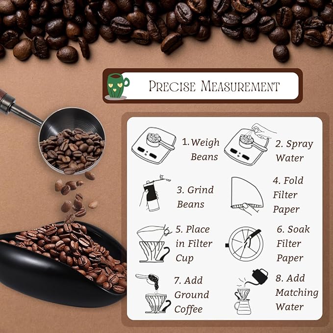 3pcs Coffee Bean Dosing Cup Set with Gift Box, Dosing Ceramic Cups Stainless Steel Spoon Portable Spray Bottle Static Reduction Precise Measuring for Espresso Tea Coffee Bar Accessories Kit