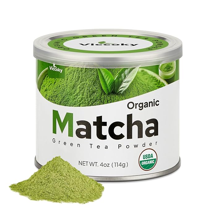 Viccoky Culinary Matcha Powder 4oz(Tin) | Pro-Baking Grade | USDA Organic | Sugar-Free | Bulk Matcha Green Tea Powder for Cookies Cakes Smoothies