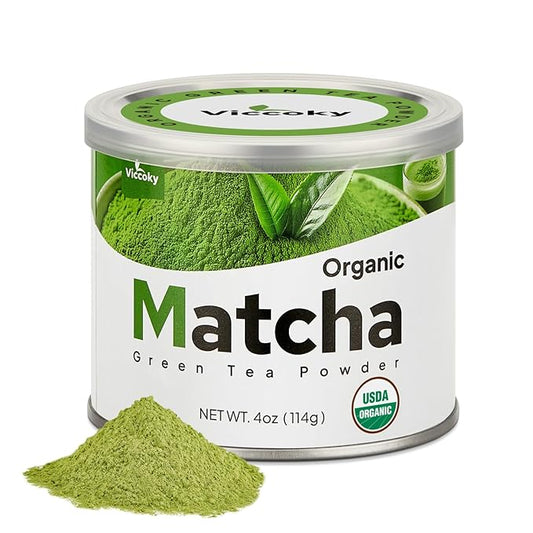 Viccoky Culinary Matcha Powder 4oz(Tin) | Pro-Baking Grade | USDA Organic | Sugar-Free | Bulk Matcha Green Tea Powder for Cookies Cakes Smoothies