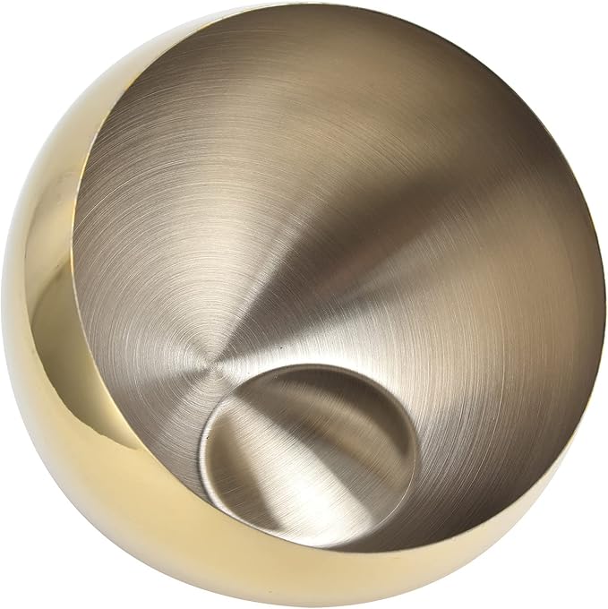 Stainless Steel Sugar Bowl, Golden Sugar Cube Holder Brushed Metal Oblique Sugar Bowl Large Spherical Condiment Container for Restaurant Home Kitchen Party(L)