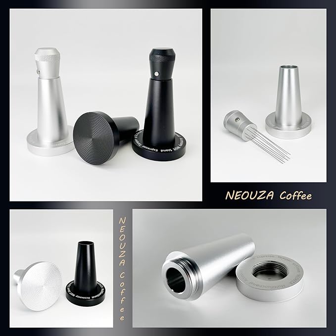 NEOUZA Coffee WDT Holder Tamper 2 in 1 Multifunctional Espresso Accessories Stand, Ripple Base, WDT Not Included (51mm Holder Black), WDT-04MM