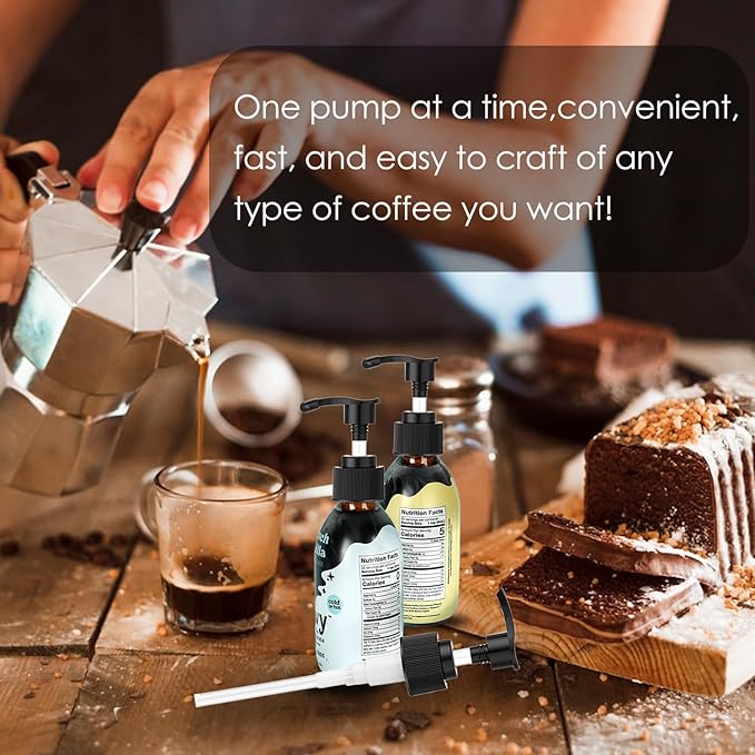 Syrup Pump for Javy Coffee Concentrate 6fl oz, 4 Pack Syrup Pump Dispenser Compatiable with Javy Protein Coffee Concentrate for 177ml Bottle, Replaces Measuring Spoon