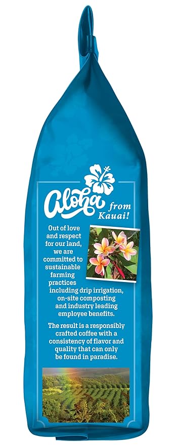 Kauai Coffee Whole Bean Coffee – Smooth,Non-Bitter Pure Arabica – Light Floral Notes & Bright Aroma-– Grown on Hawaii's Largest-Coffee Farm-– Koloa Estate Medium Roast of 10oz,(Pack of 4)