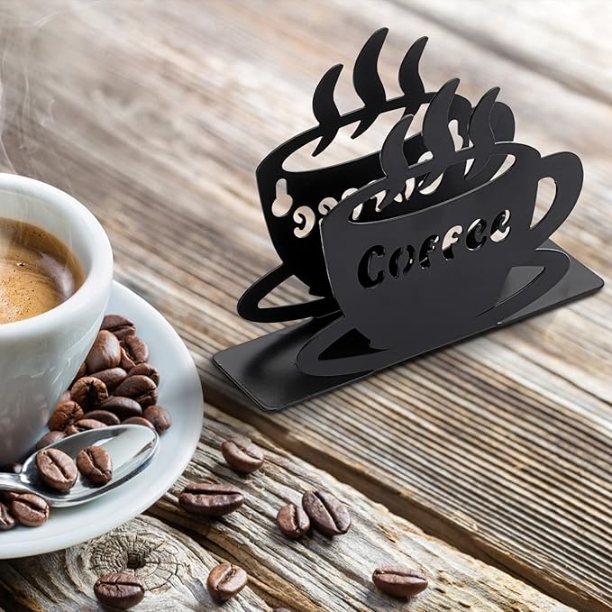 ELLDOO Coffee Filter Holder, Metal Wall Mounted Cone Coffee Filter Storage, Pour Over Coffee Filter Stand Paper Dispenser Rack for Cafe Kitchen Office, Art Decor Coffee Station Accessories