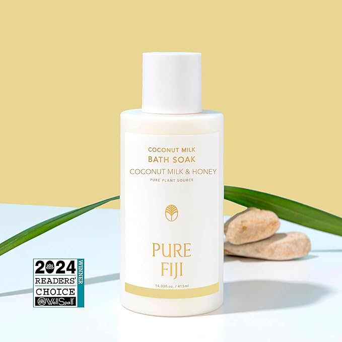Pure Fiji Coconut Milk Bath Soak, Coconut Milk & Honey (14oz/415ml)