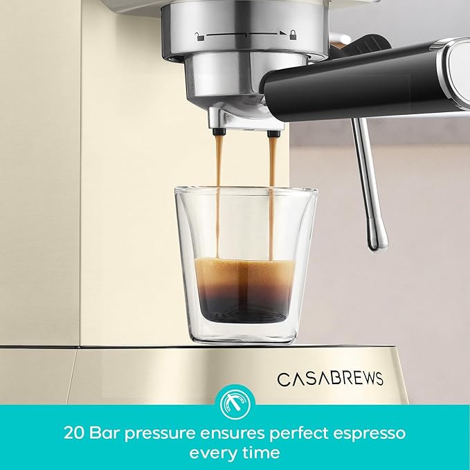 CASABREWS 5418 PRO Espresso Machine 20 Bar, Espresso Maker with Milk Frother Steam Wand, Stainless Steel Coffee Machine with 34oz Removable Water Tank, Gift for Her or Him, Gift for Girlfriend, Creamy