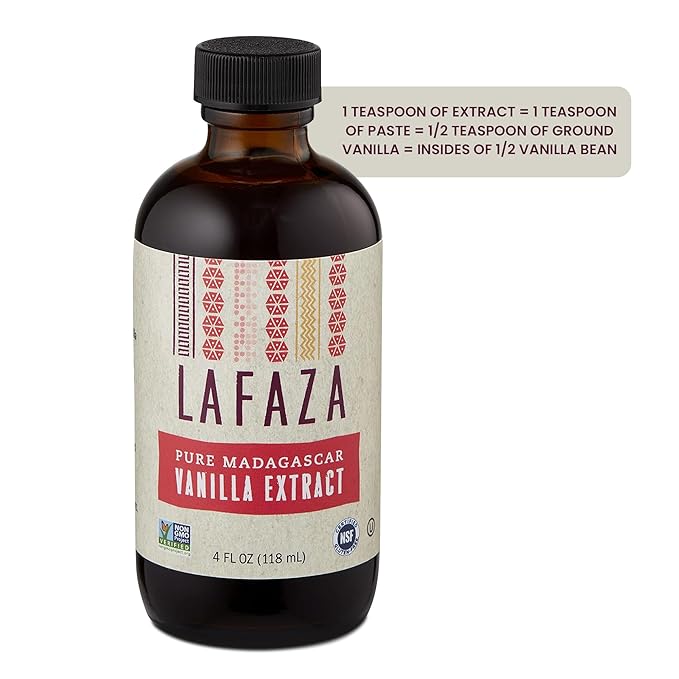 Lafaza Organic Pure Madagascar Bourbon Vanilla Extract, All-Natural (4 fl oz)