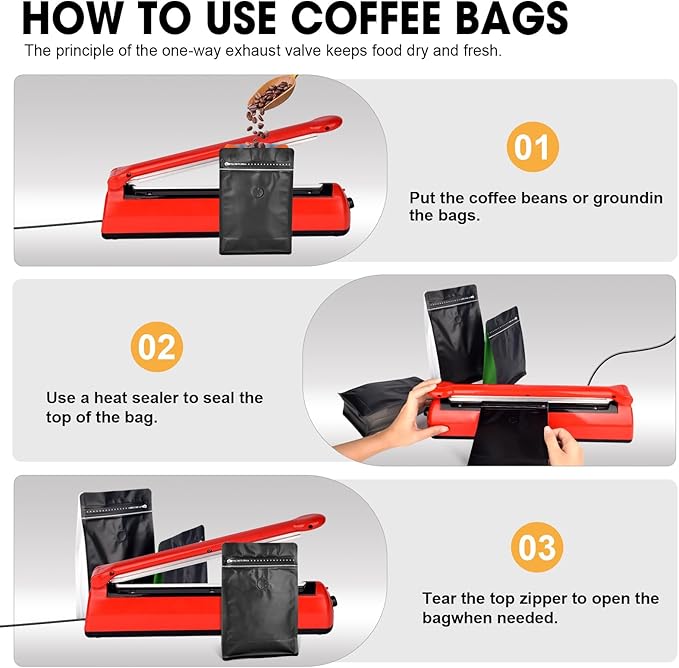 Coffee Bags with Valve(60pcs,16oz,1lb) Vented Coffee Beans Packaging Bags High Barrier Aluminumed Foil Flat Bottom Heat Sealed Side Zipper Resealable Storage Bag for Home or Business（Black+Gold）