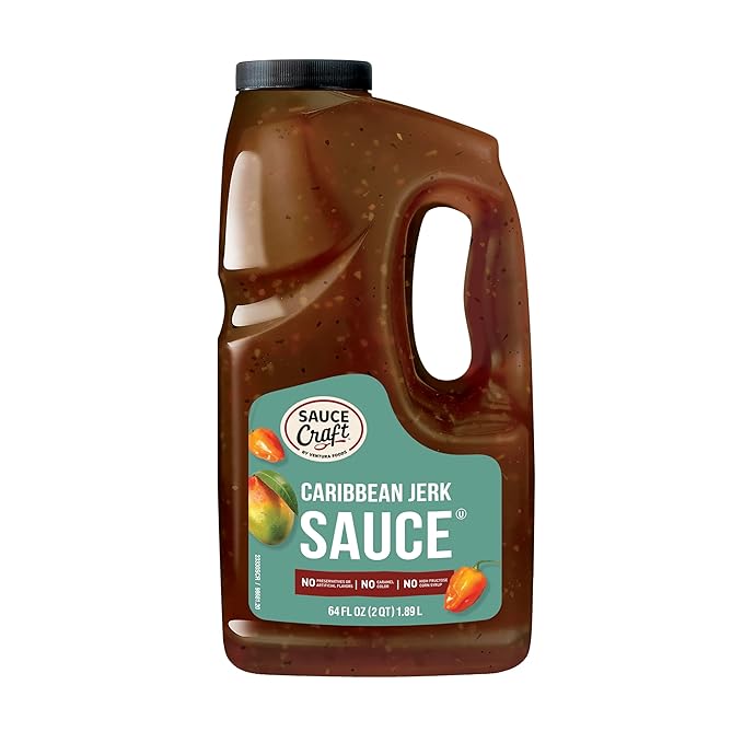 Sauce Craft Caribbean Jerk Sauce, Bold Caribbean Flavor, Versatile For Marinades and Dips, 0.5 Gallon