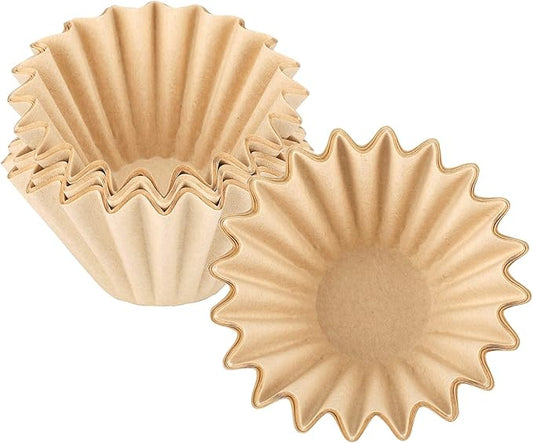EUSOAR 1-4 Cup Coffee Paper Filters, Pack of 50 Natural Brown Unbleached Disposable Coffee Filter, Fits Small Basket Style Single Serve Pour Over and Drip Coffee Makers, for Home Office Use