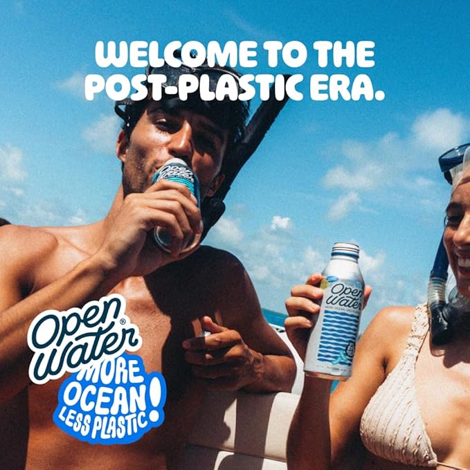 Open Water Sparkling 16oz bottles (6 cases, 72 bottles) - Sustainable Aluminum Bottled Sparkling Water With Electrolytes - 7.0 pH Balanced BPA-Free Ultra-Purified Water