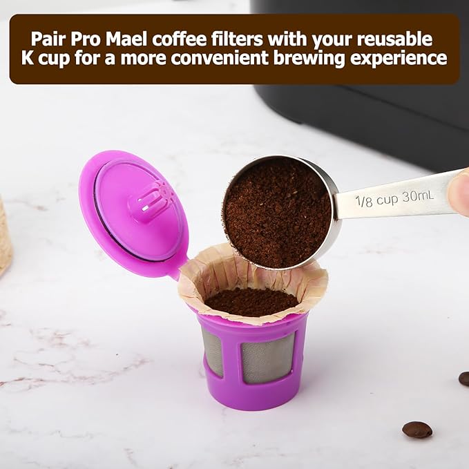 Pro Mael 360 Count Disposable K Cup Filters, Coffee Filter Paper for Keurig Brewers Single Serve 1.0 and 2.0, Use with Reusable K Cup Pods (Natural Unbleached)