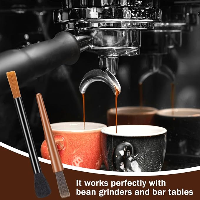 2 Pack Coffee Grinder Cleaning Brush Dusting Espresso Brush Accessories Cleaner Barista Brush Machine Cleaning Brush for Bean Grain Kitchen Home