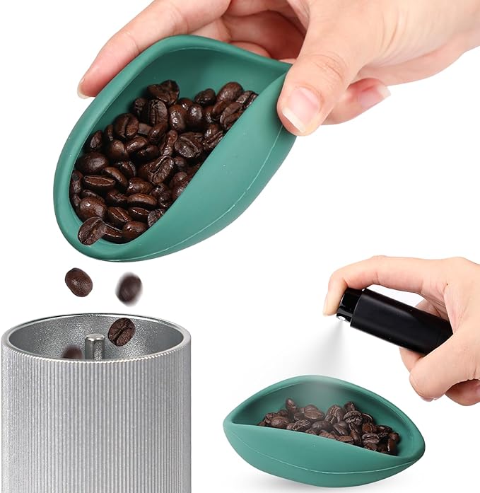 Koluti Silicone Coffee Bean Dosing Cup and Sprayer Kit, Single Dose Measuring Tray Serving Container, Coffee Bar Accessories Set Coffee Lover Gift