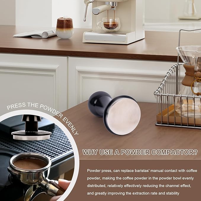 Premium Espresso Tamper Kit - 58.5mm Espresso Hand Tamper, Stainless Steel Coffee Press Tool with 3 Calibrated Springs & Anti-Slip Stand