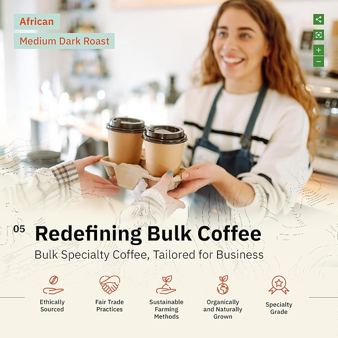 Kochere Horn of Africa Signature Blend – 5LB Whole Bean Coffee – Freshly Roasted to Order – Complex, Bold Flavor – Notes of Dark Chocolate, Spice & Berry