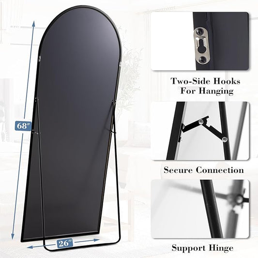 NEWBULIG Full Length Mirror, Upgraded Body Wall Mirrors with Shatter-Proof Glass, Floor Standing Mirror, Home Wall Decor