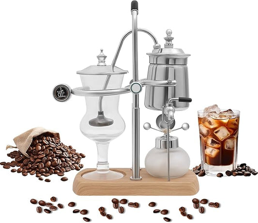 400ml Balance Siphon Coffee Brewer Belgium Royal Family Balance Syphon Coffee Maker Elegant Retro Vintage Coffee Maker, Vacuum Brewing System For Extract Coffee And Brew Tea