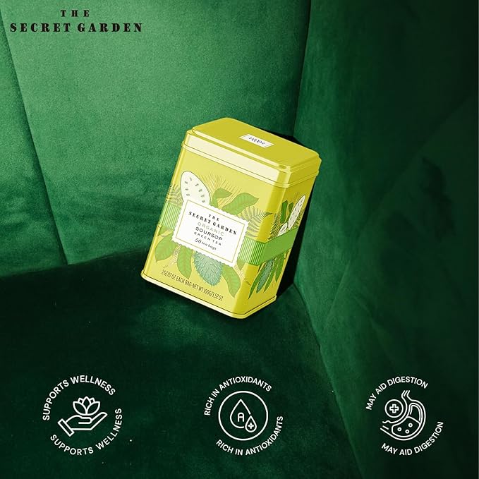 Life Plus Style Gourmet Secret Garden Organic Soursop Green Tea 50 Premium Tea Bags Blend of Pure Soursop Gluten Free No Additives No Sugar Non GMO