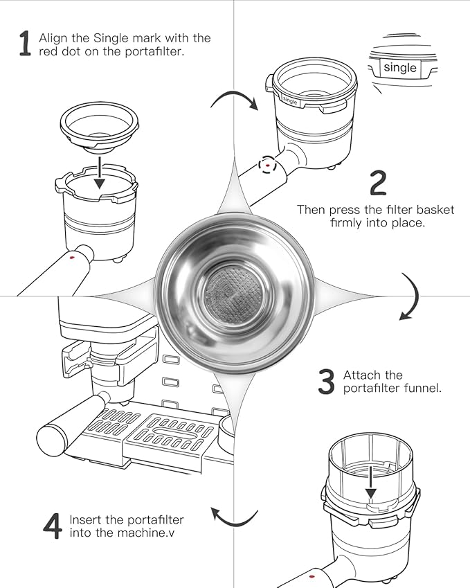 Single Cup Filter Basket Compatible with Ninja Luxe Cafe Accessories ES701, Stainless Steel Coffee Pressurized Porous Filter, Portafilter Basket Reusable Coffee Filter for Ninja Luxe Cafe