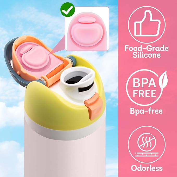 2 Pcs Replacement Rubber Seal Stopper Compatible with Owala FreeSip,Water Bottle Top Gasket Lid for Owala 16/19/24/32/40oz Bottle Mouth Cap Silicone Stoppers Parts Insert Accessories 2PB-5