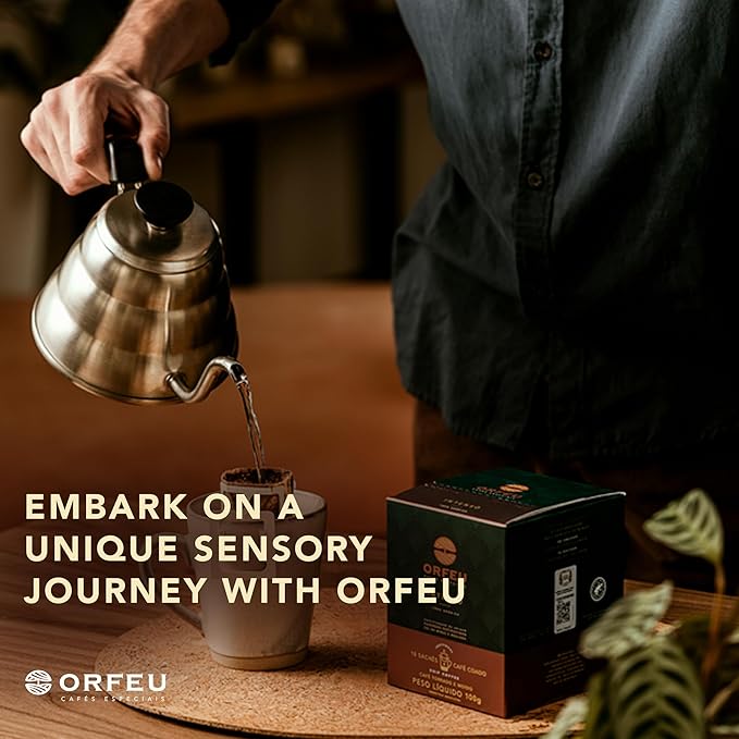ORFEU - Special Coffee Intense - 100% Arabica Coffee, Dark Roast, Ground & Roasted, Aroma of Toasted Caramel & Fruit Jam, Low Acidity, Made In Brazil, Velvety Body - 250g (8.8oz)