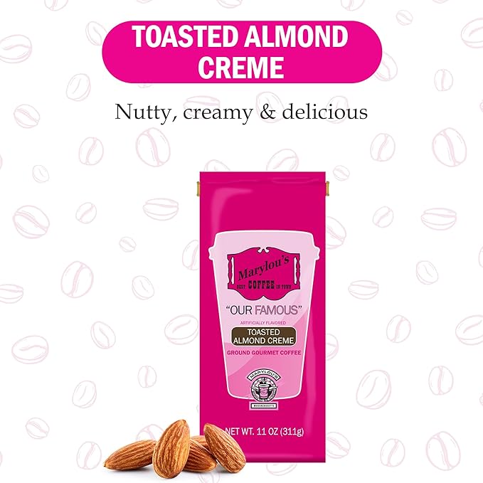 Marylou’s Coffee – Toasted Almond Creme Flavored Coffee Ground Gourmet Coffee – 11 oz