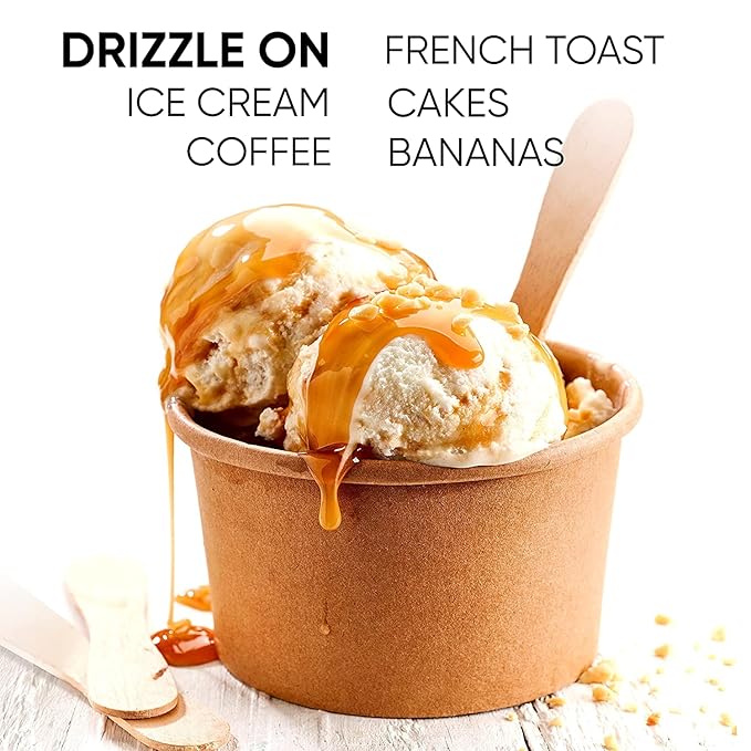 King's Cupboard Organic Caramel Sauce - The Perfect Sauce for Ice Cream, Fruit Dip, Topping Desserts, Caramel Drizzle for Coffee - Gluten-Free, Kosher, Organic, All Natural, 7.7 oz