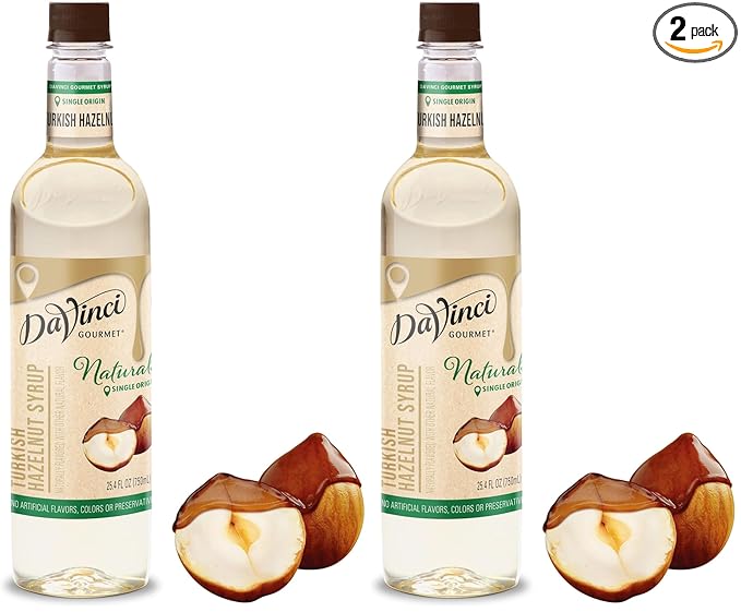 DaVinci Gourmet Naturals Turkish Hazelnut Syrup, 25.4 Fluid Ounces (Pack of 2)