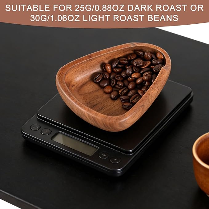 3pcs Espresso Bar Accessories Kit, Include Walnut Wood Coffee Bean Dosing Cup Measuring Tray and Static Reduction Spray Bottle and Spoon for Coffee Lovers Gift