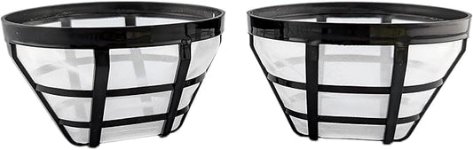 NRP size #2 Nylon Mesh Permanent Coffee Filter Replacement for Mini Coffeemaker 4-5 cup models, 2-pack Oval Cone Shaped, Compatible oster, Gevi and MORE