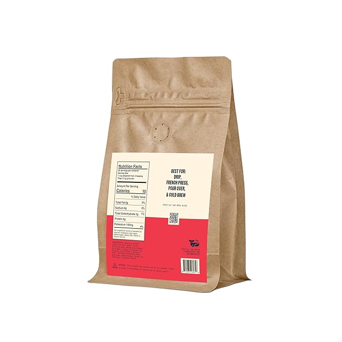 Atomo 50:50 Medium Roast Ground Coffee, Sustainable Low-Acid Coffee for Drip, French Press, and Pour-Over – 12oz (340g)