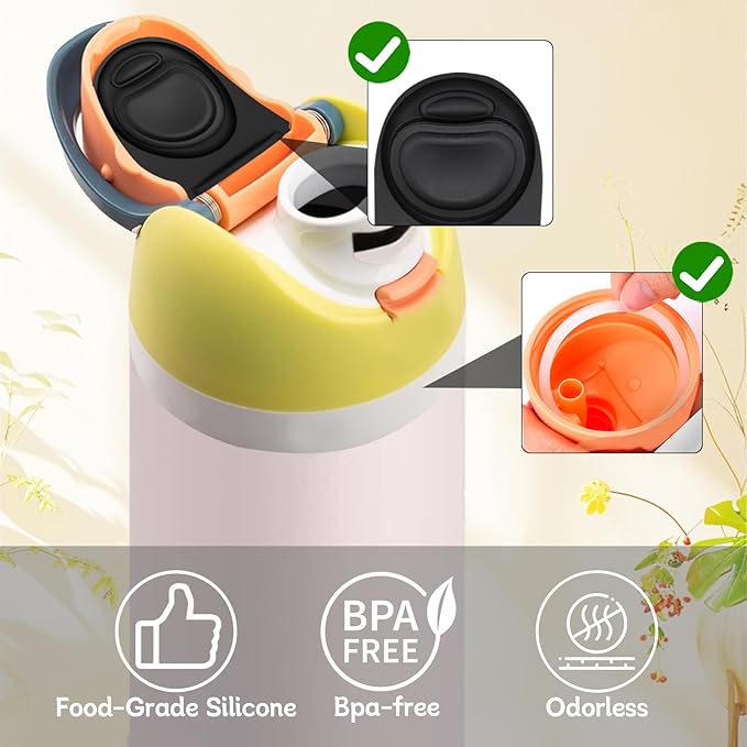 4 Sets Replacement Stopper and Ring Compatible with Owala FreeSip 24oz 32oz,Water Bottle Top Gasket Lid for Owala 16/19/24/32/40oz Seal Bottle Mouth Cap Stopper Silicone Parts Insert Accessories