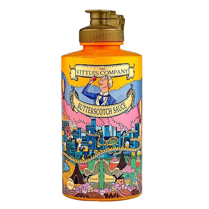 The Vittles Company Butterscotch Syrup | 16 oz | Caramel Sauce | Topping for Desserts, Ice Cream, Coffee, Sundae, Snacks, Drinks & Beverages - Gluten Free