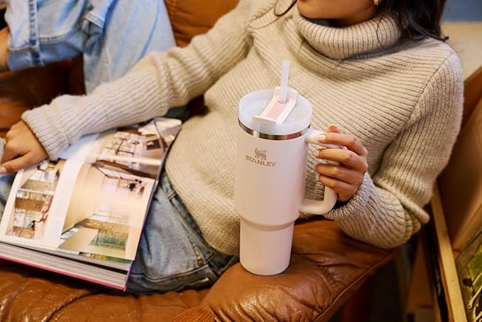 STANLEY Quencher H2.0 Tumbler with Handle and Straw 64 oz | Flowstate 3-Position Lid | Cup Holder Compatible for Travel | Insulated Stainless Steel Cup | BPA-Free | Soft Orchid