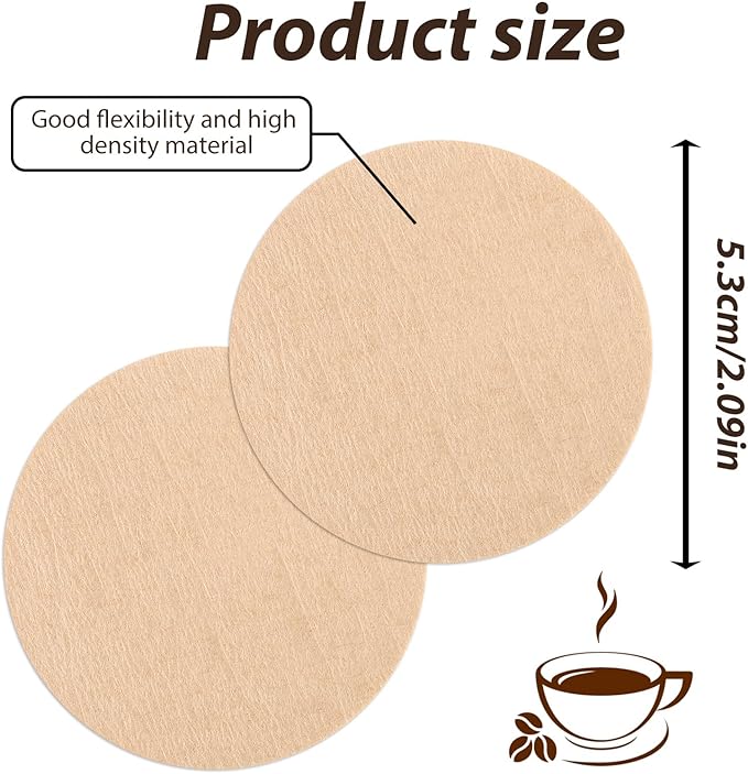 800 PCS Espresso Coffee Filters, 53 mm Round Coffee Filter Paper Unbleached Disposable Replacement Coffees Tea Filters for Coffees and Espresso Makers
