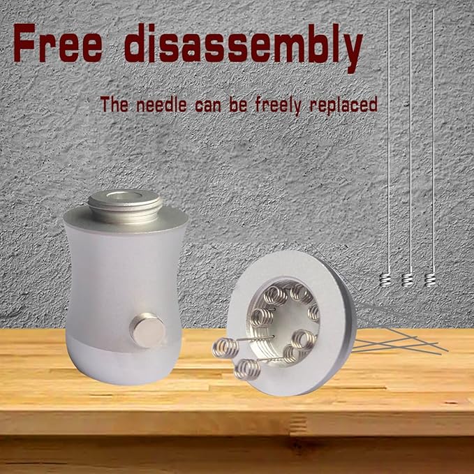 WDT Tool Espresso Distributor - Magnetic Espresso Distribution Tool with 8 x 0.4mm Stainless Steel Needles, Includes 3 Extra Replaceable Needles, Precision Espresso Stirrer (Silver)
