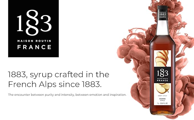 1883 Apple Syrup for Drinks, Made in France, 1 Liter Glass Bottle