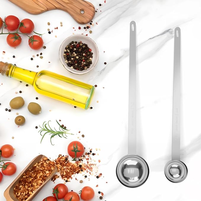 1PCS 1 Teaspoon Coffee Scoop, 9" Long Handle Measuring Spoon, 1tsp (5 ml) Stainless Steel Scooper