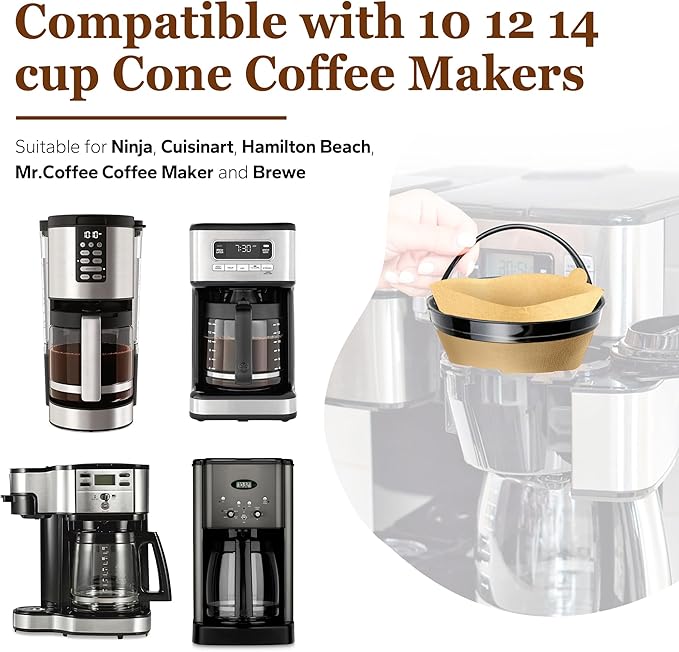Reusable #4 Cone Coffee Maker Filters Basket & 80 Count Disposable #4 Cone Filters Paper Compatible with Cuisinart Ninja Coffees Maker, Coffees Filter for Pour Over and Drip Coffee Makers