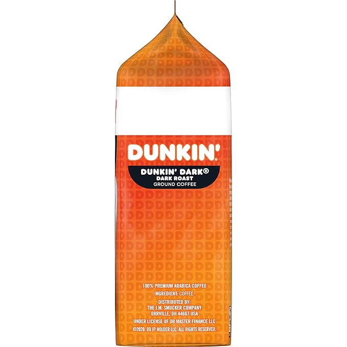 Dunkin’ Midnight Dark Roast Ground Coffee, 18.4 Ounce Bag (Pack of 6)