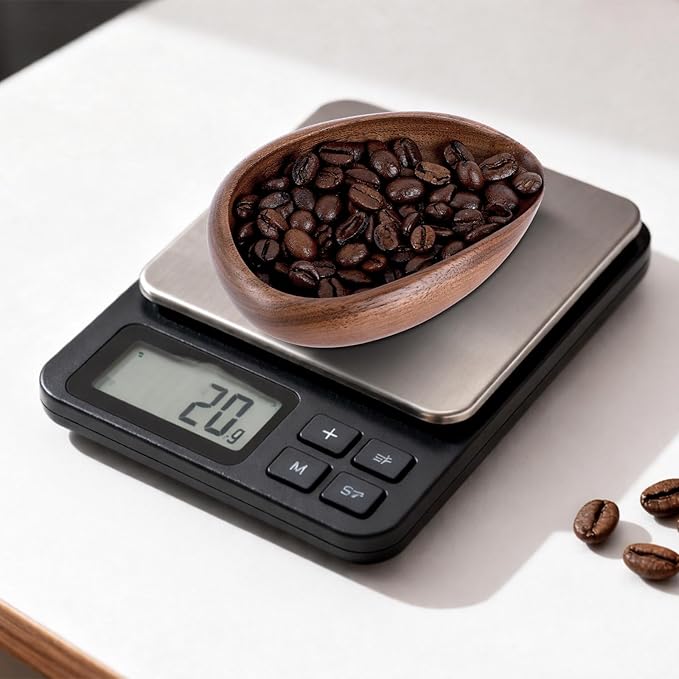 Coffee Bean Dosing Cup and Spray Bottle Set, Walnut Wood Espresso Dosing Cup with Static Spray | Holds 25g-30g Beans, Deep Design Barista Tools for Espresso Machine & Coffee Bar Station