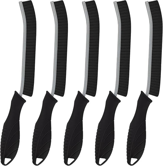 KMOSENIA Cleaning Brush, 5 Pcs Hard Bristle Crevice Cleaning Brush, Grout Brush, Scrub Brush for Tile Grout Crevice, Gap Cleaning Tools for Bathroom Kitchen Toilet Window Track (5, Black)