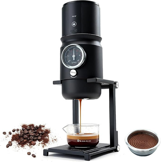 STARSEEKER Super58 Portable Espresso Machine, 18-20g Adjustable Pressure, USB-C Car Coffee Maker for Camping, RV, Hiking & Office, w/Folding Bracket & Carry Bag (black)