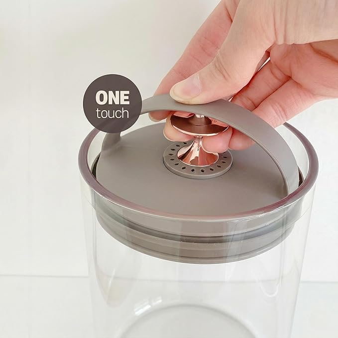 carrotez Vacuum Sealed Coffee Bean Container – 1.5 L (50.7 oz) Ecozen Airtight Food Storage Canister with Easy-Release Lever, Durable Space-Saving Design for Kitchen Countertop