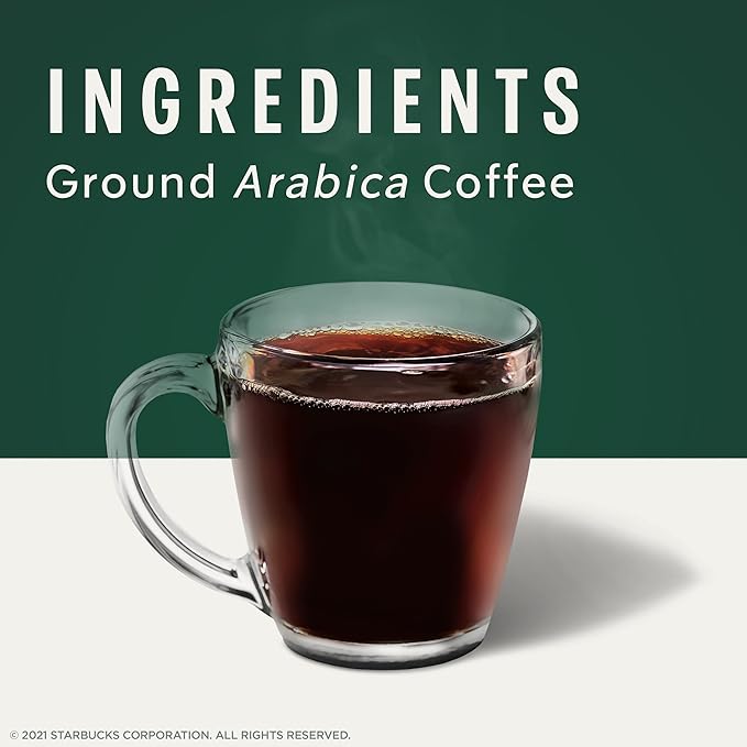 Starbucks K-Cup Coffee Pods, Medium Roast Coffee, Colombia, 100% Arabica, 1 box (10 pods)